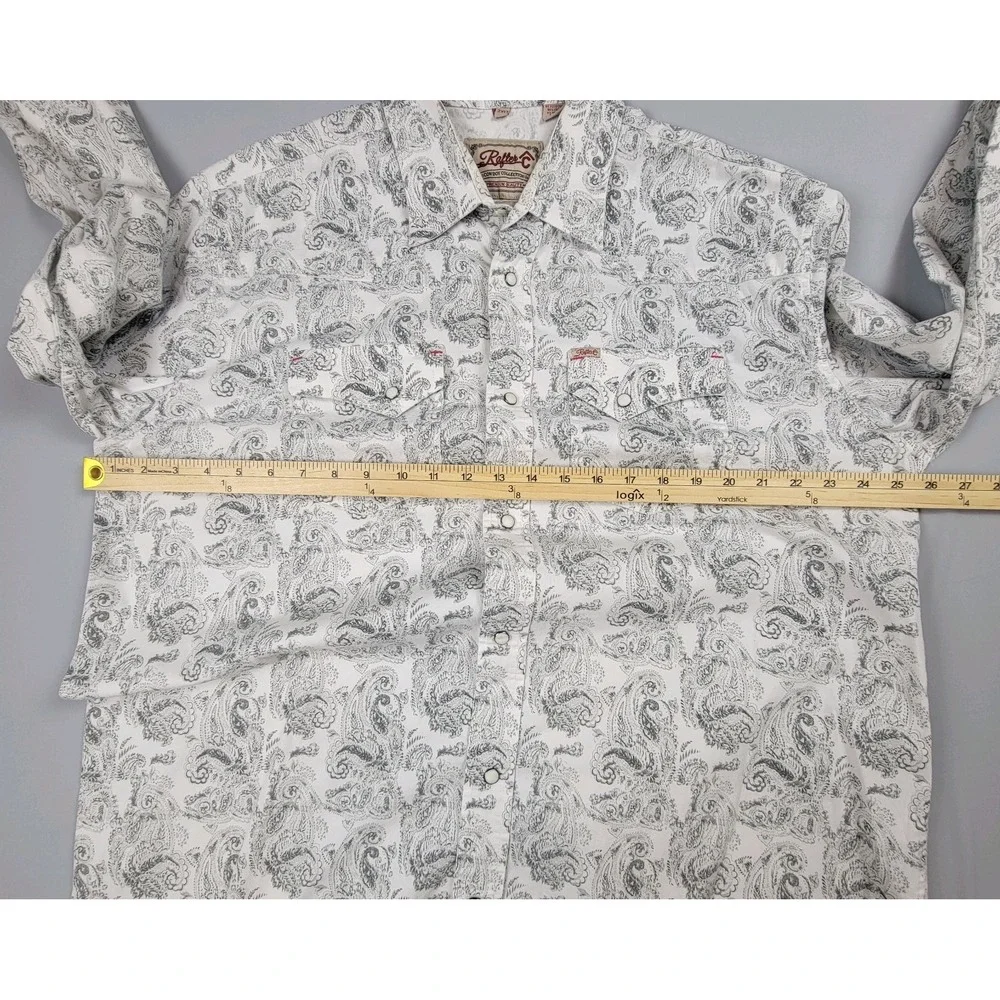 Rafter C Cowboy Collection Pro Flex 45 Pearl Snap Long Sleeve Paisley 2XLT Shirt - Picture 3 of 10